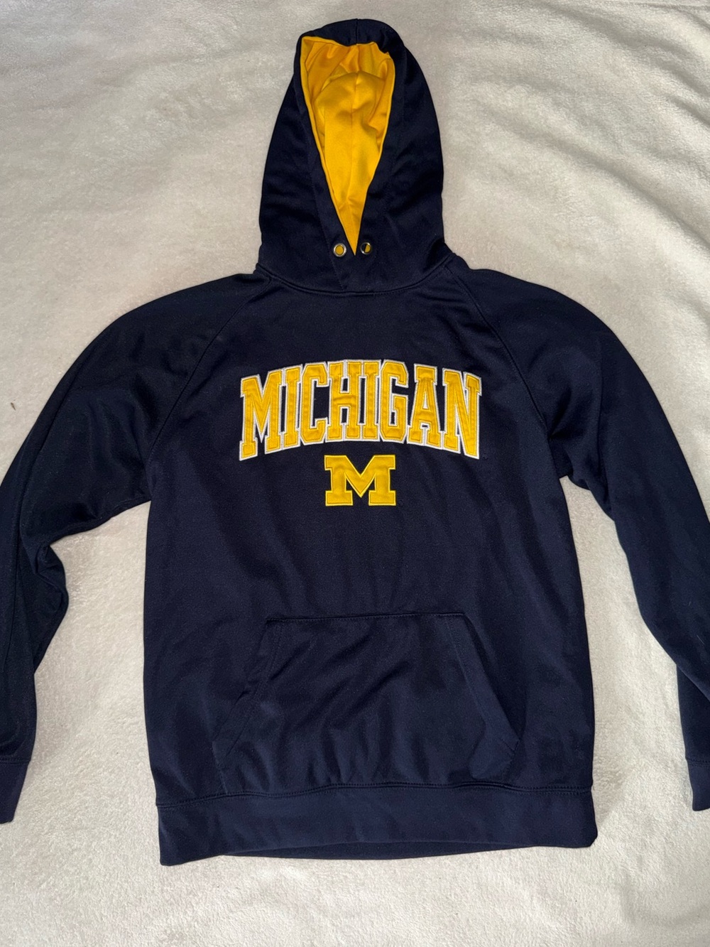 Michigan Men's Navy & Yellow Hoodie Sweatshirt Sz L